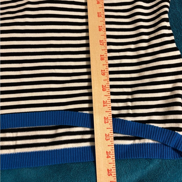 Stylish Black and Blue Striped Women's Blouse - Picture 5 of 8